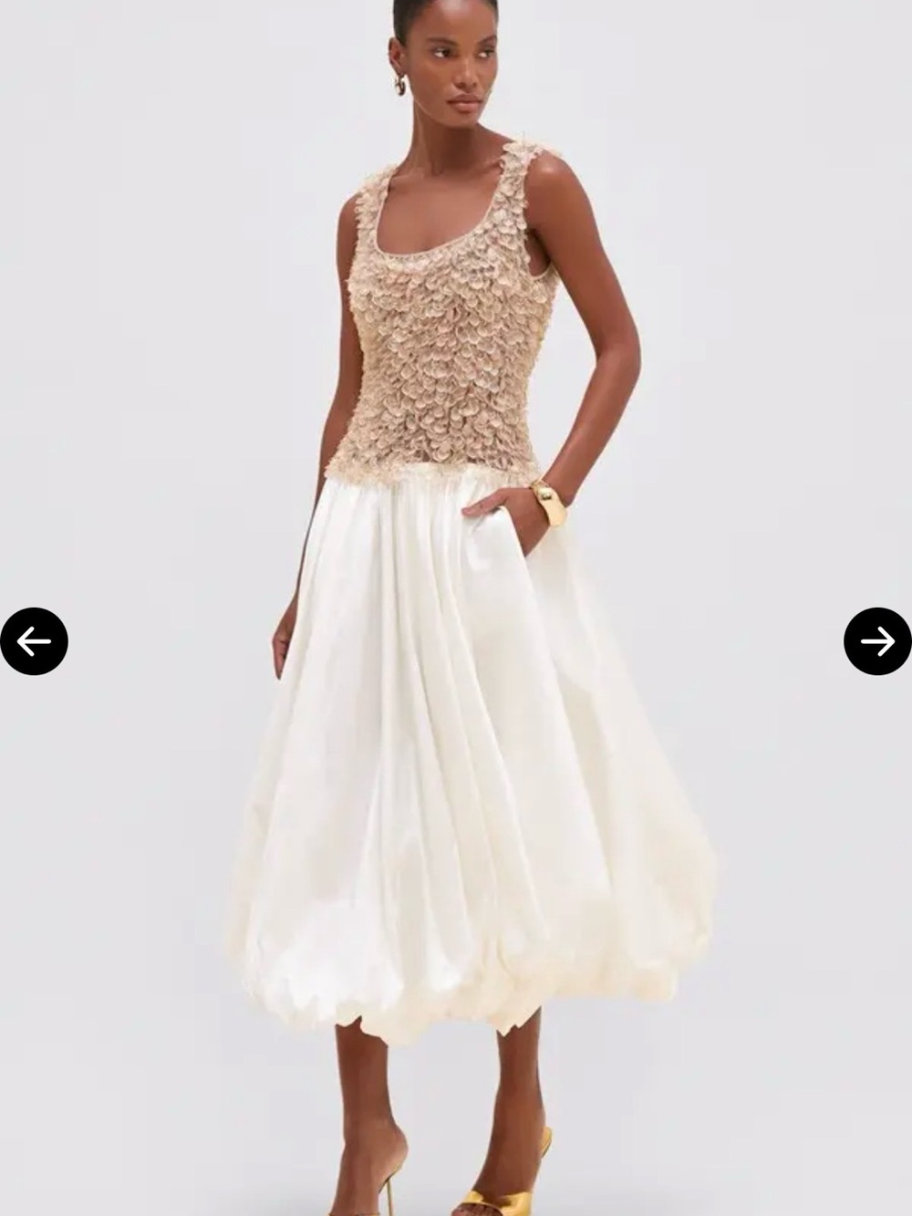 Patbo Taffeta Embroidered Midi Dress